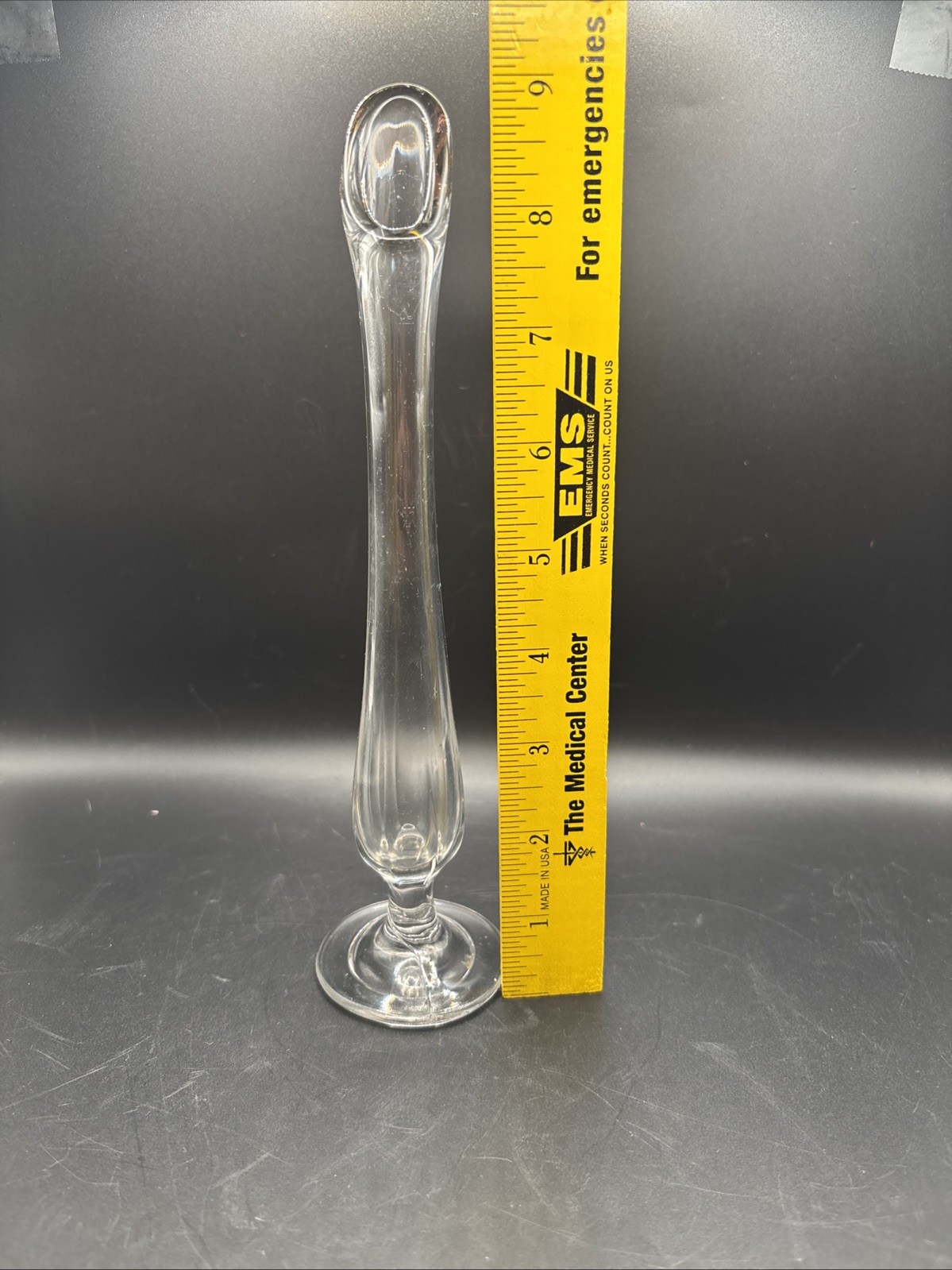 Vtg MCM Swung Bud Vase Pannel Stem 9”Inch Footed Vtg MCM Swung Bud Vase Pannel Stem 9”Inch Footed