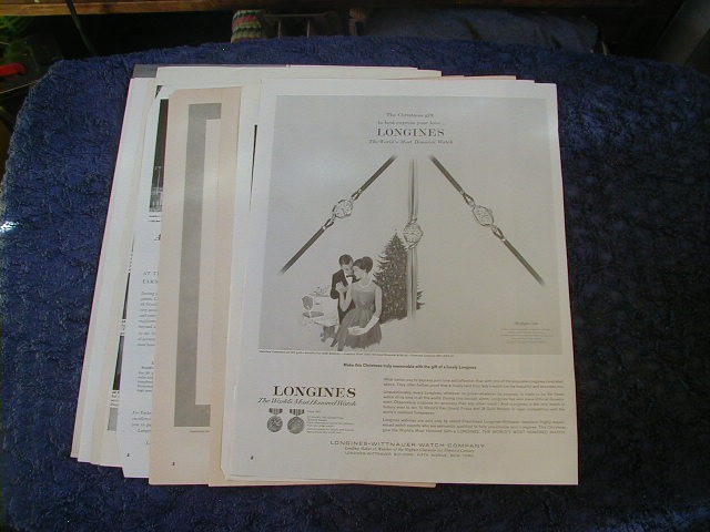 Vintage lot of 10 Longines wittnauer watch print ads 1956-1969 large color ad