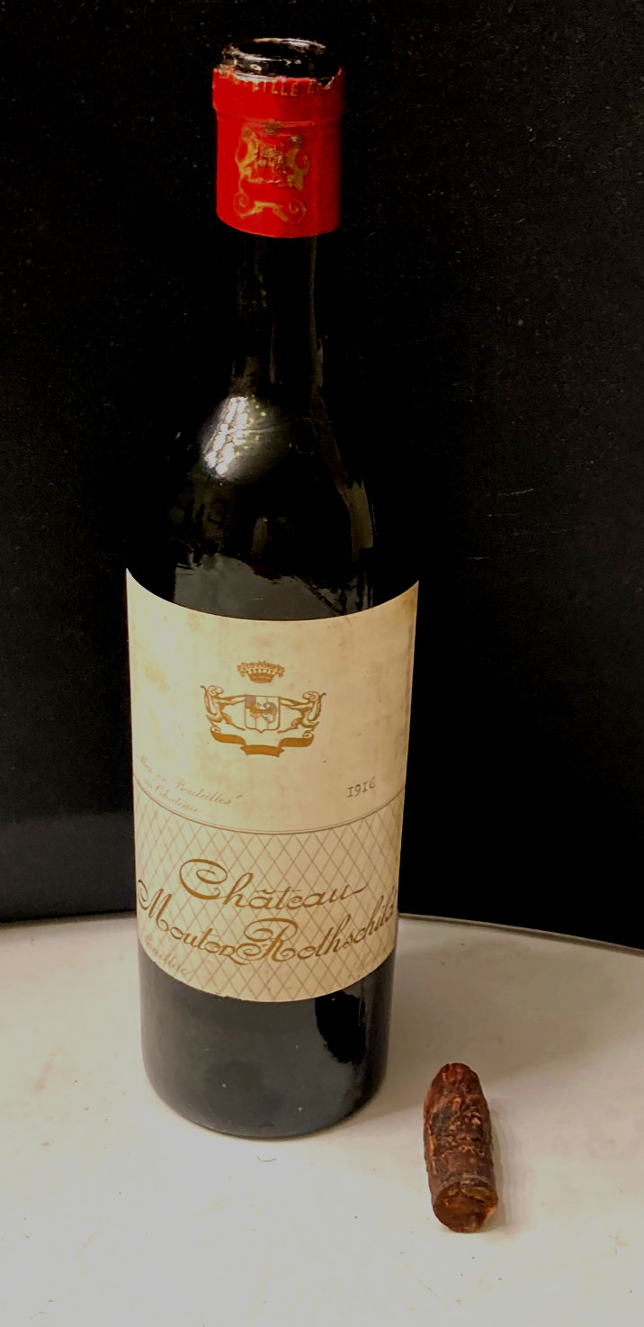 $2,539 Rare 1916 Chateau Mouton Rothschild with original foil and cork EMPTY $2,539 Rare 1916 Chateau Mouton Rothschild with original foil and cork EMPTY
