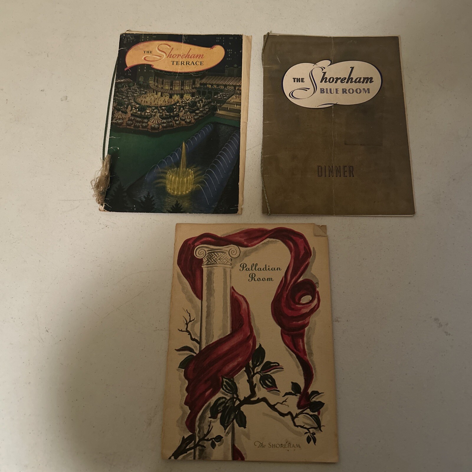The Shoreham Hotel Washington DC 1940-1960 Menu Lot Of 3 Blue Room Palladian
