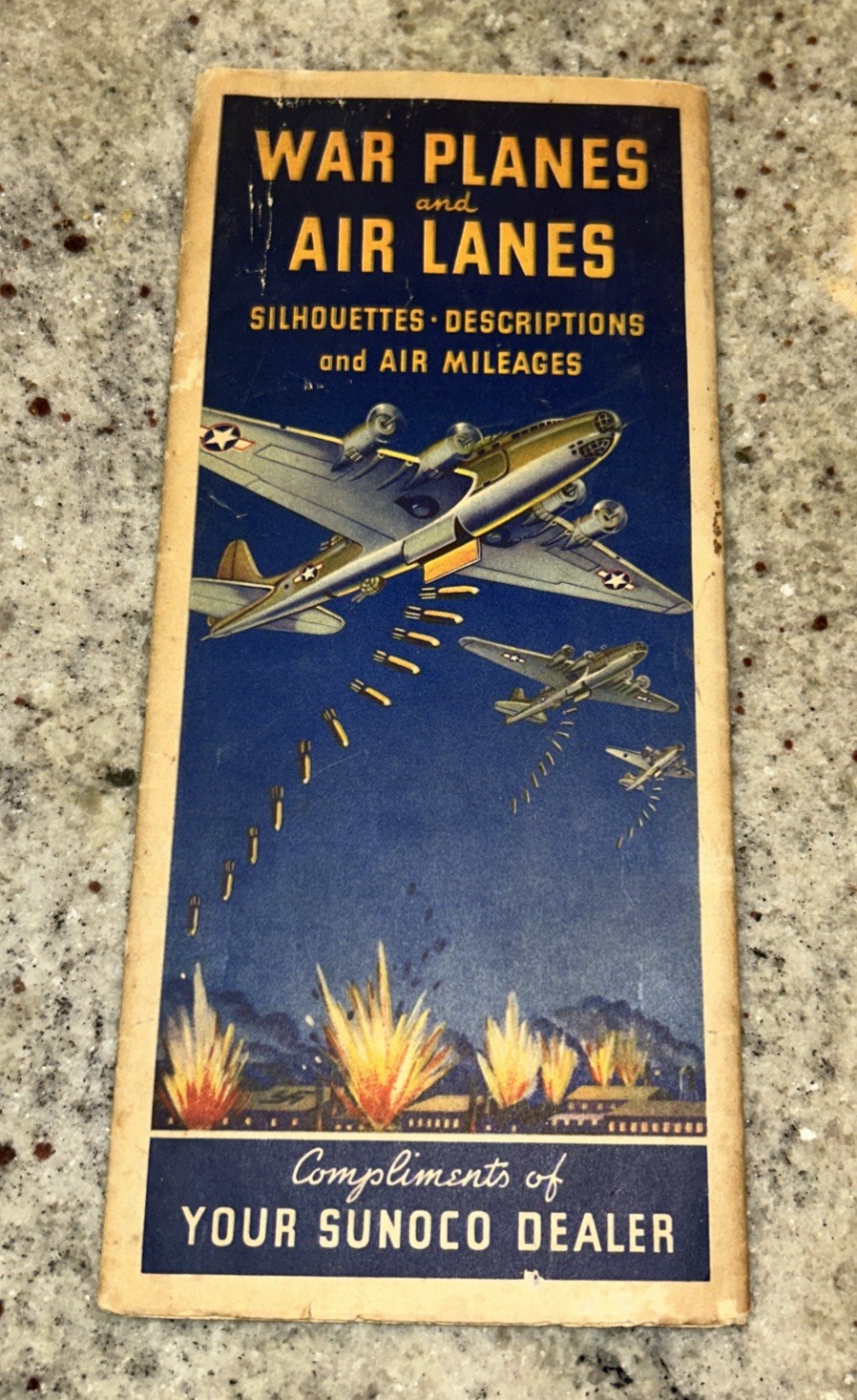 WAR PLANES and AIR LANES WW2 Identify Guide/Maps SUNOCO Rare Good cond 1940s