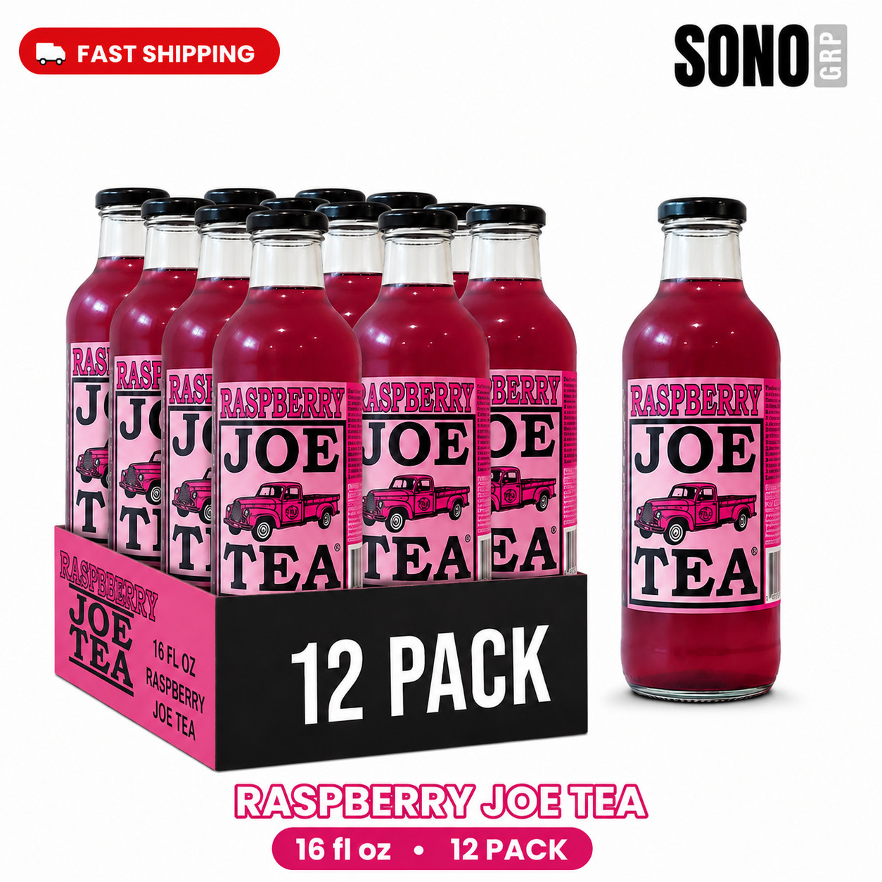 Joe Tea Raspberry Tea 20 Fl Oz, 12 Pack Glass Bottles Joe Tea Raspberry Tea 20 Fl Oz, 12 Pack Glass Bottles