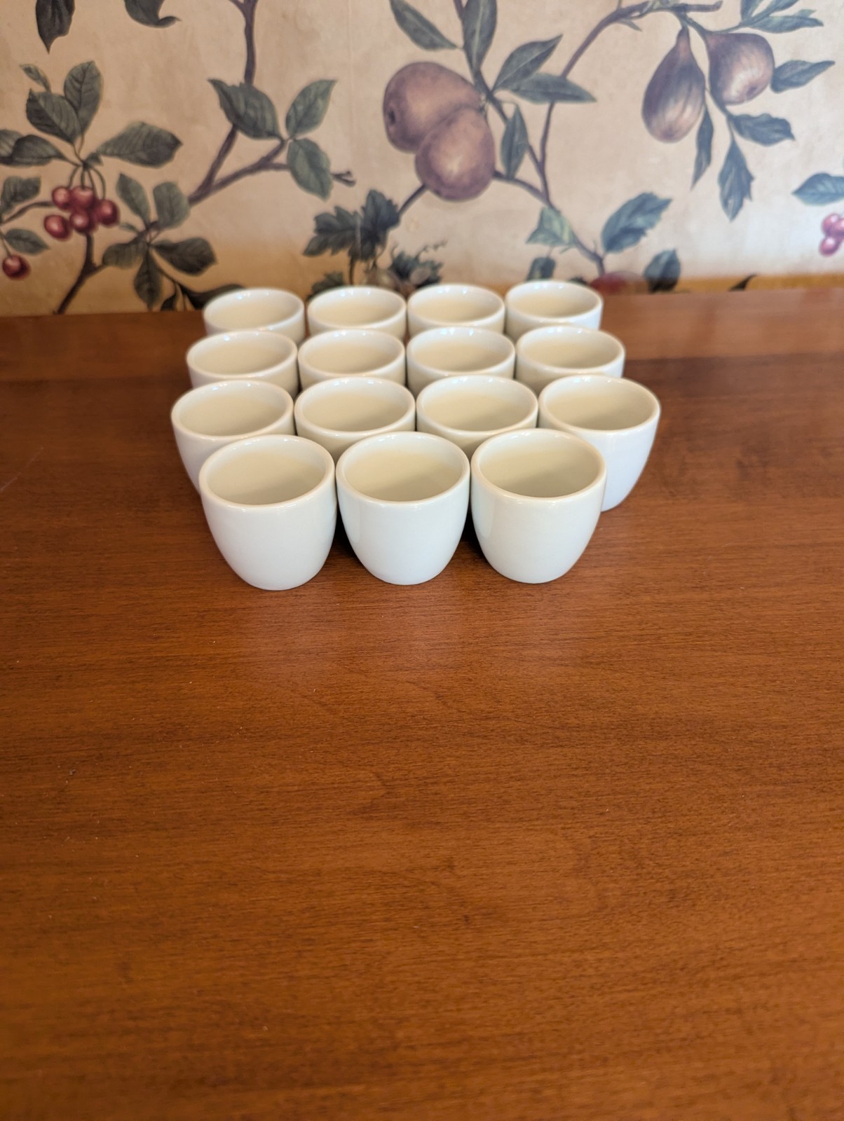15-VINTAGE PORSGRUND SINGLE EGG CUPS PORCELAIN WHITE. 1-5/8