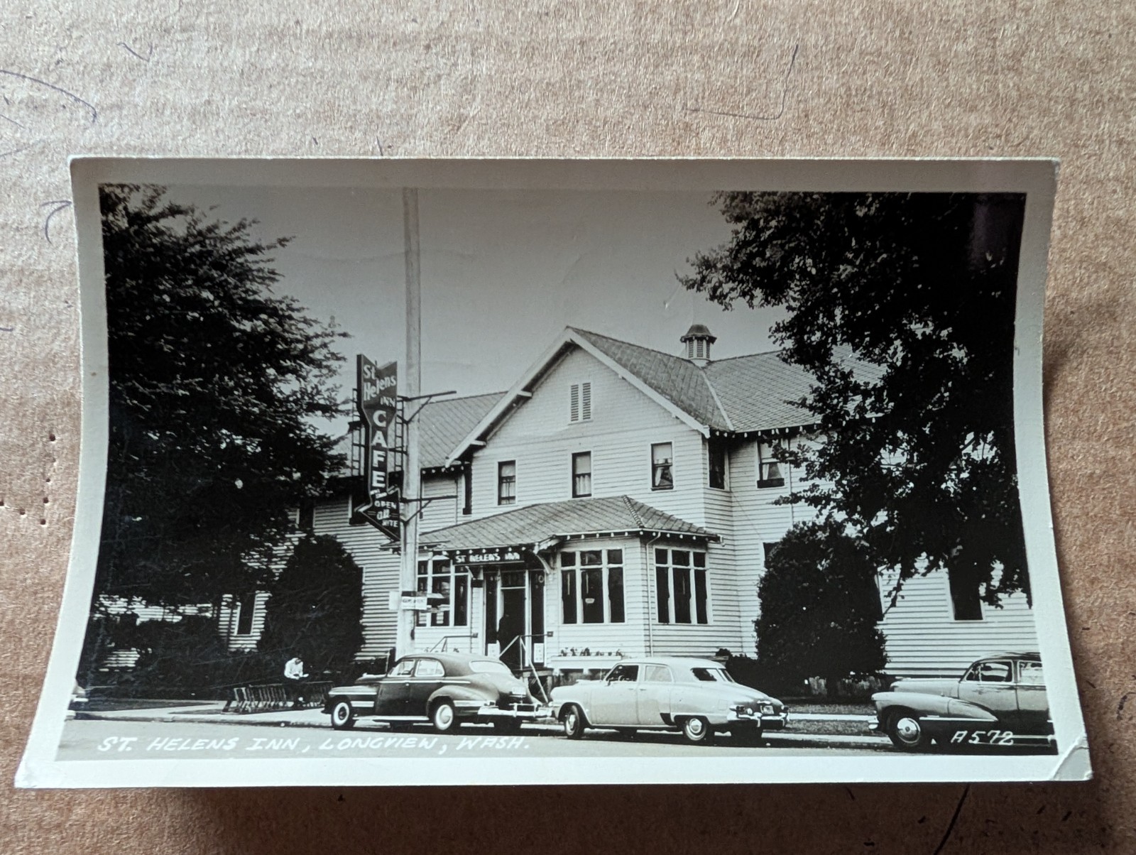RPPC Postcard 1948  St Helens Inn  Longview WA Washington Cafe