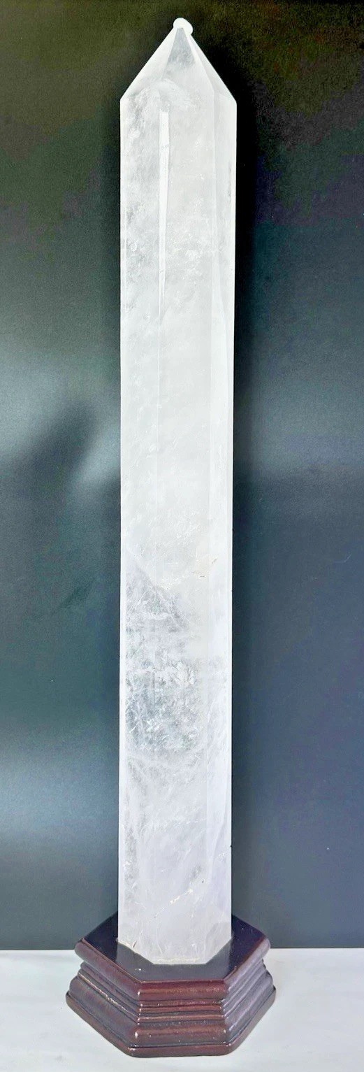 Tall 19” Natural Clear Quartz Crystal 6-Sided Tower 6 Lbs