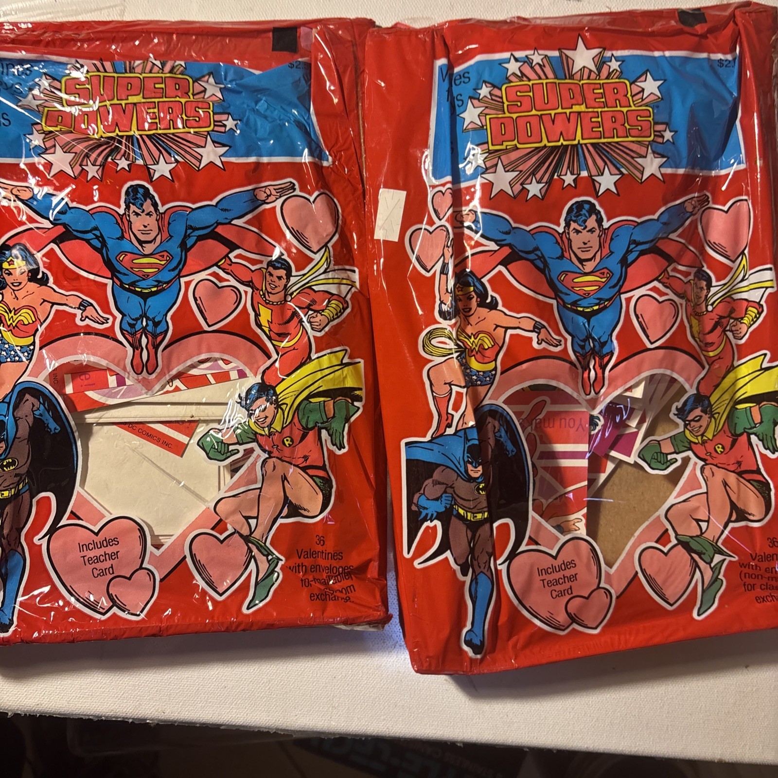 Sealed Vintage 1984 DC Comics Super Powers Valentine Cards - Lot Of 2 Sealed Vintage 1984 DC Comics Super Powers Valentine Cards - Lot Of 2