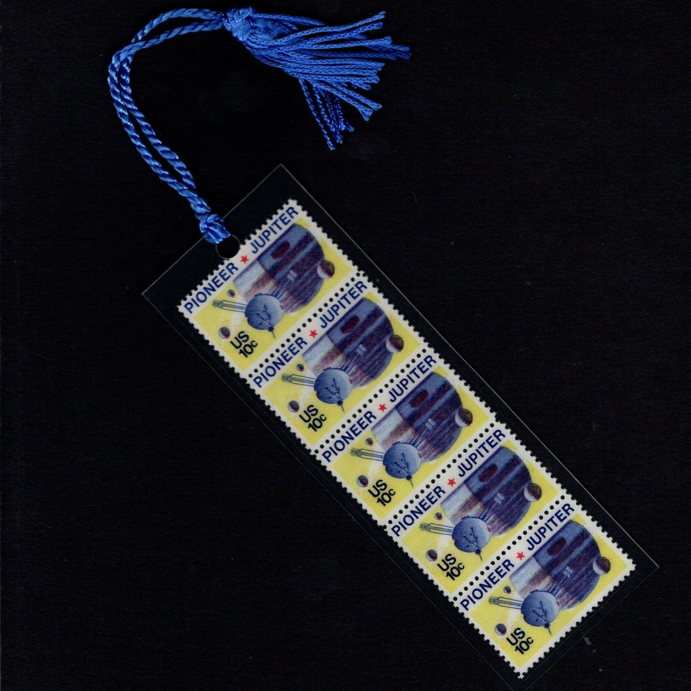 Pioneer 10 Jupiter Space Mission - Vintage Set of 5 Stamps Bookmark Unique