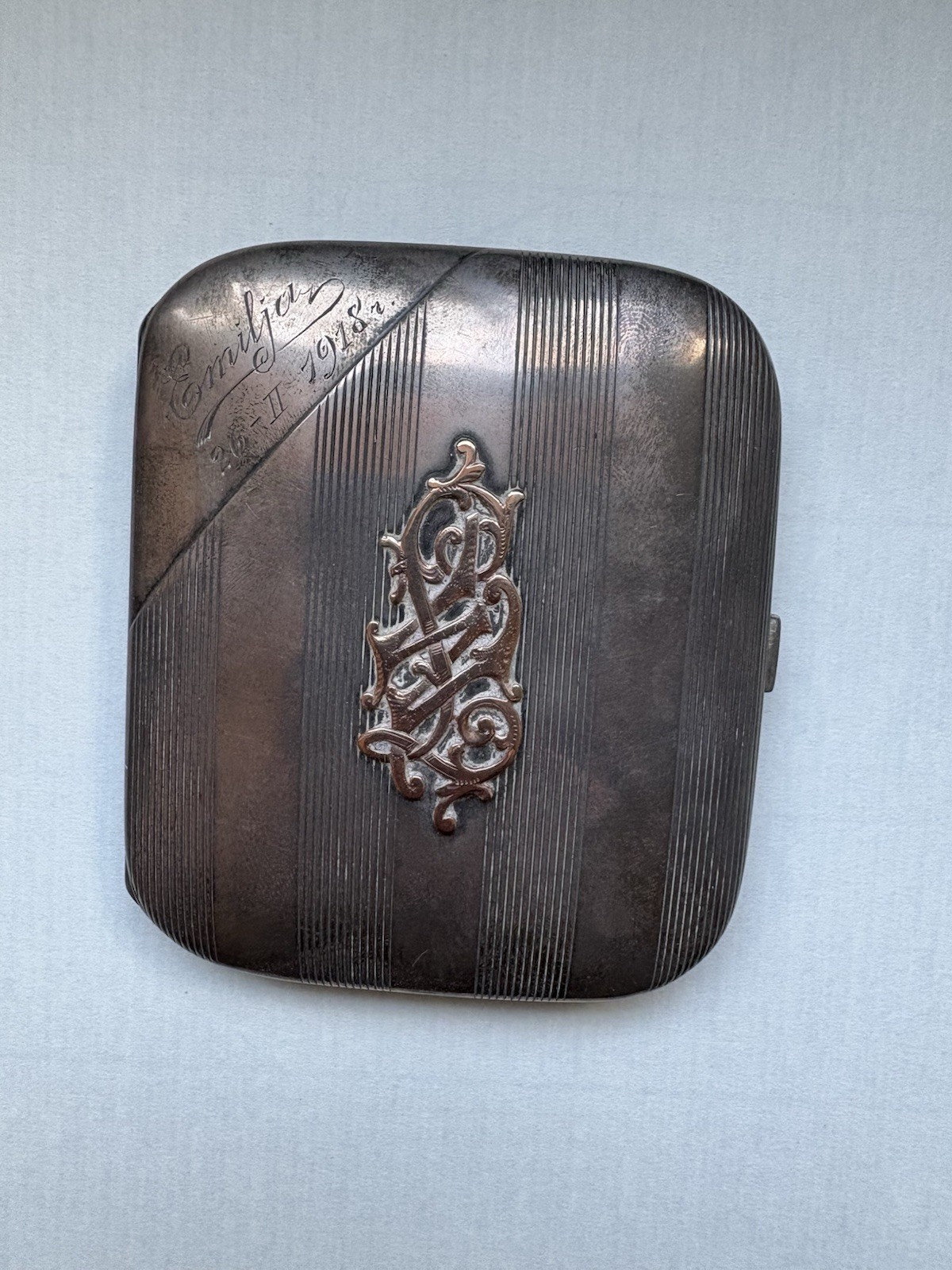 cigarette case vintage antique SILVER