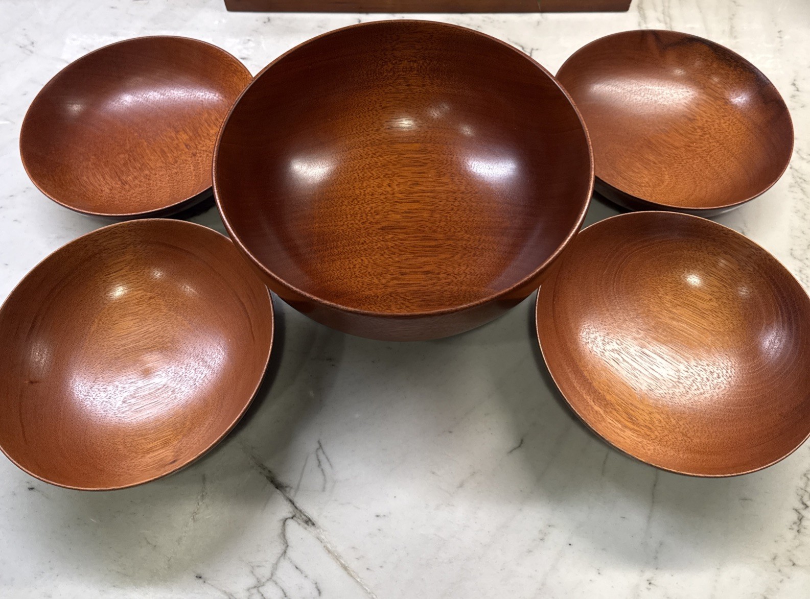 GKeeler Salad Bowl + 4 Vintage Gordon Keeler Hand Turned Bowls League of NH GKeeler Salad Bowl + 4 Vintage Gordon Keeler Hand Turned Bowls League of NH