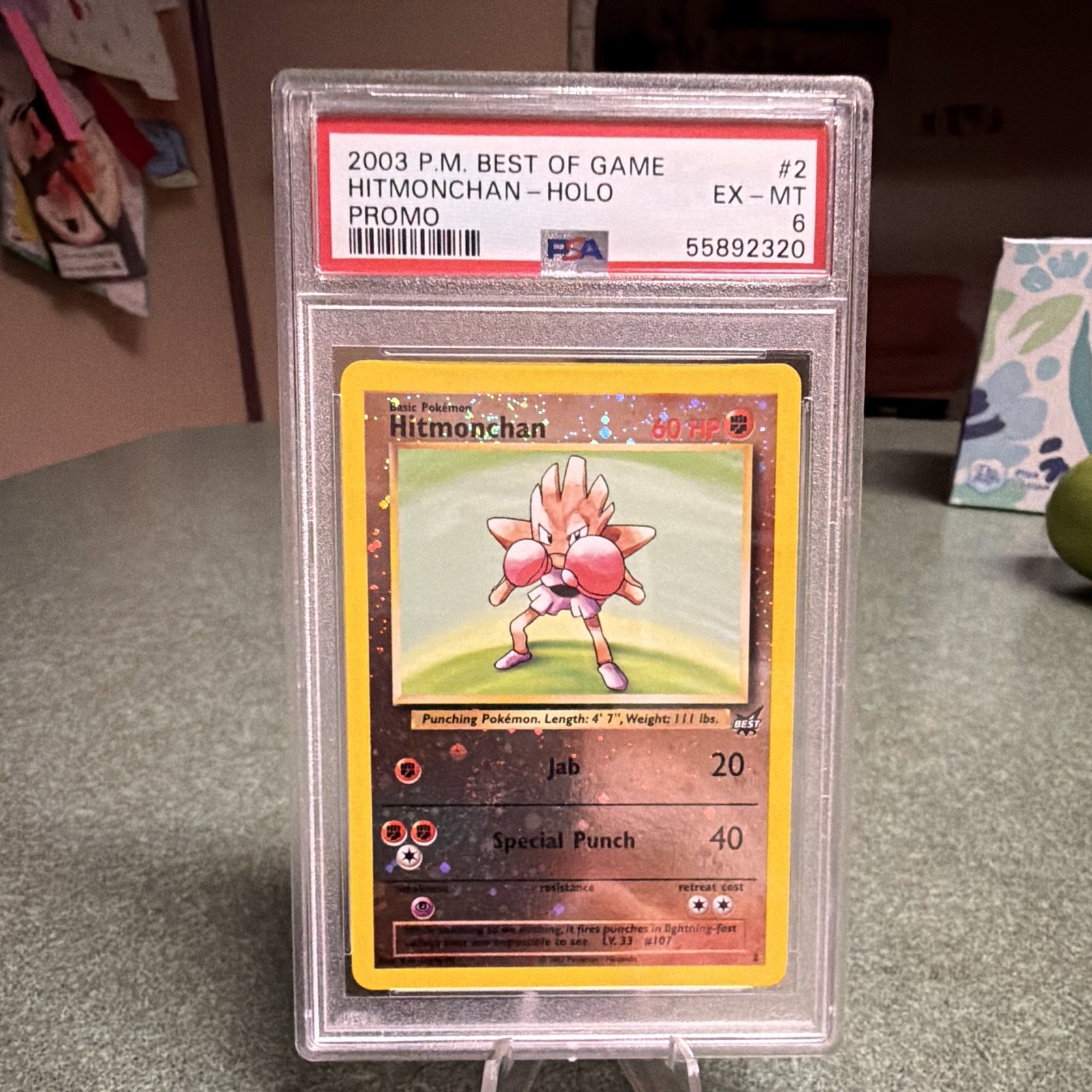 Pokémon 2003 Best of Game Hitmonchan Holo Promo #2 PSA 6 English
