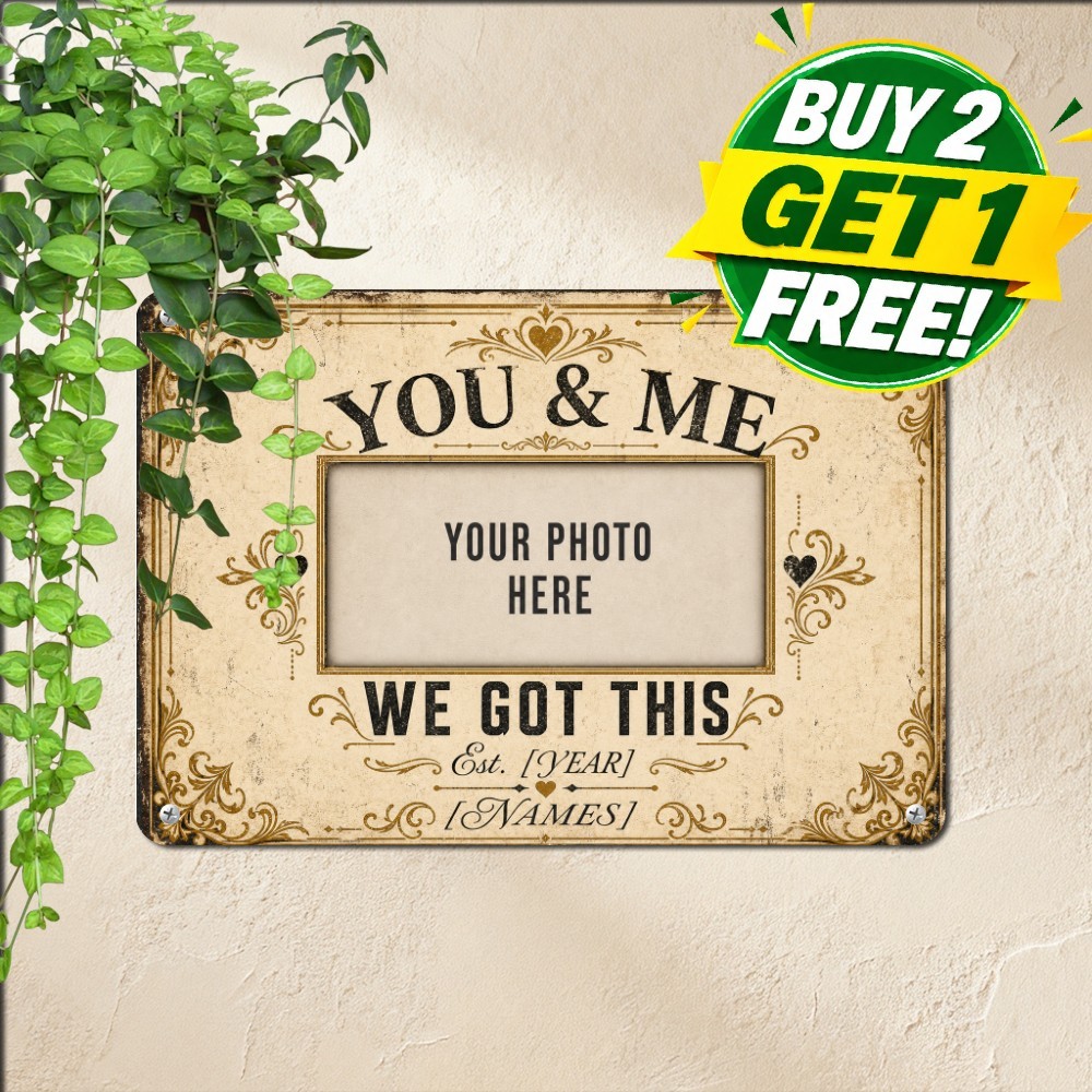 Personalized Wedding Anniversary Sign Custom Photo Gift Metal Tin Wall Plaque