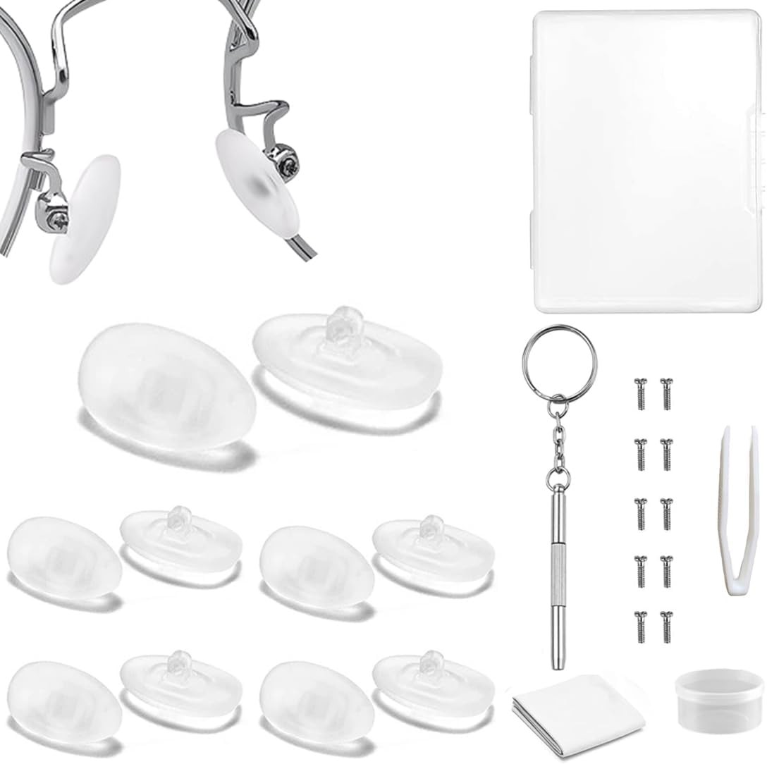 Eyeglass Nose Pads,BEHLINE 5 Pairs Screw-in Soft Silicone Glasses Replacement No Eyeglass Nose Pads,BEHLINE 5 Pairs Screw-in Soft Silicone Glasses Replacement No