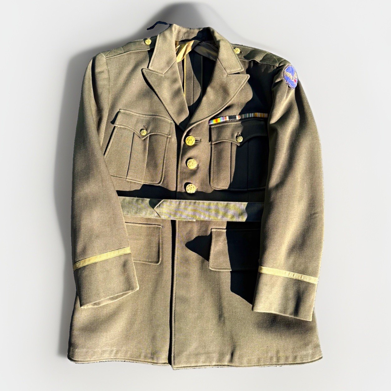 Original WW2 Named Class A US Army Air Corps Uniform Dress Jacket w/ Ribbons 41R