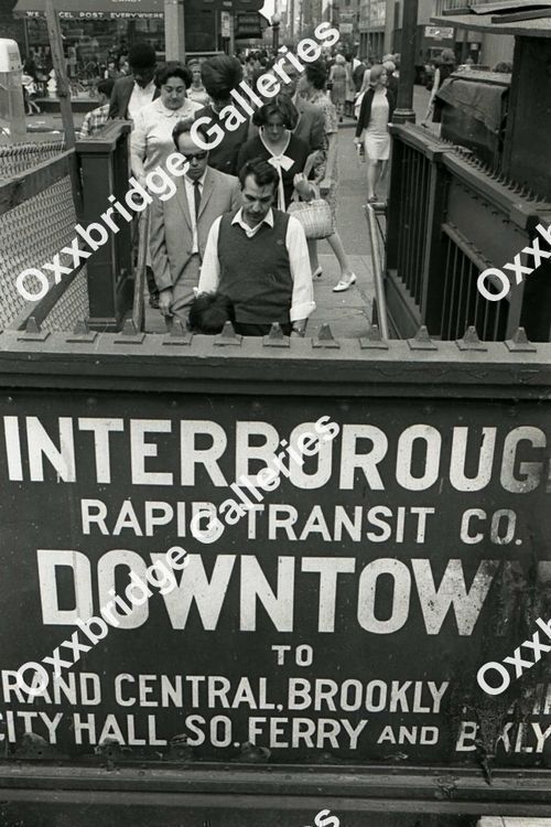 INTERBOROUGH RAPID TRANSIT IRT NYC Subway Station 1960 PHOTO NEGATIVE Brooklyn