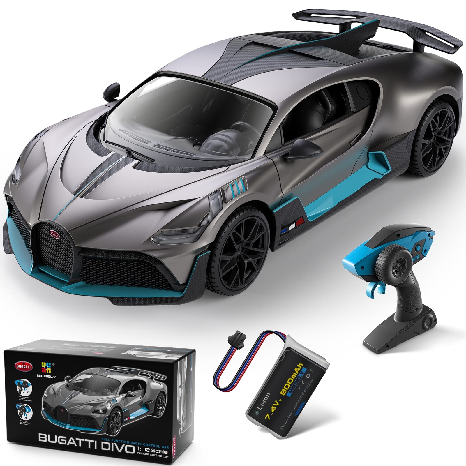 MIEBELY Remote Control Car, Bugatti Divo 1/12 Scale Rc Cars 12Km/h, 2.4Ghz Li... MIEBELY Remote Control Car, Bugatti Divo 1/12 Scale Rc Cars 12Km/h, 2.4Ghz Li...