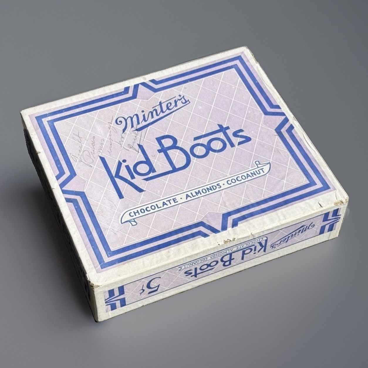 Vintage 1920\'s MINTER\'S KID BOOTS Chocolate Candy Display Box - Art Deco - Empty