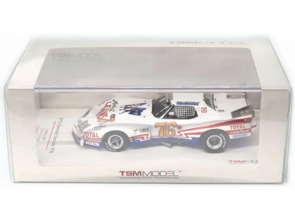 1/43 TSM Model Chevrolet Corvette 1976 Le Mans 24H #76 White Red Blue TSM114329