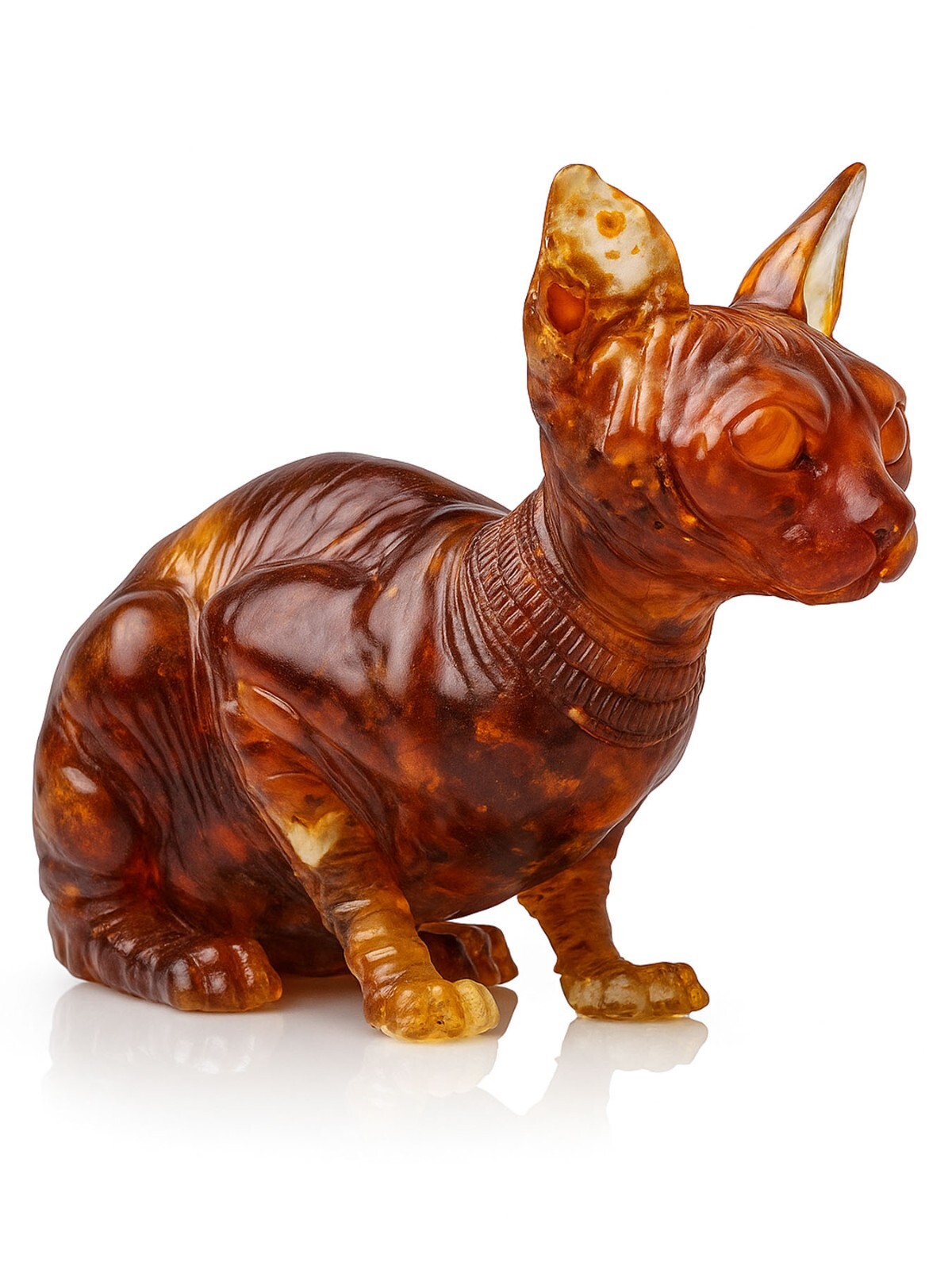 Baltic Amber Sphynx Cat Figurine Sculpture – 60 gr  - Wholesale