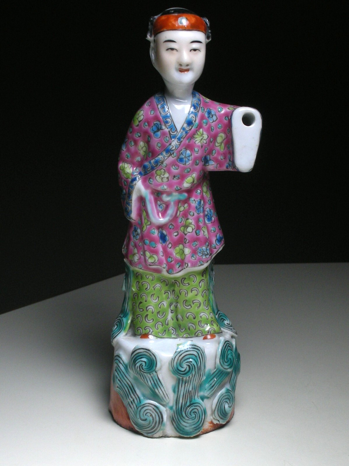 Vintage Chinese Republic Era Famille Rose Porcelain Figurine - Wang Quanji (王荃記)