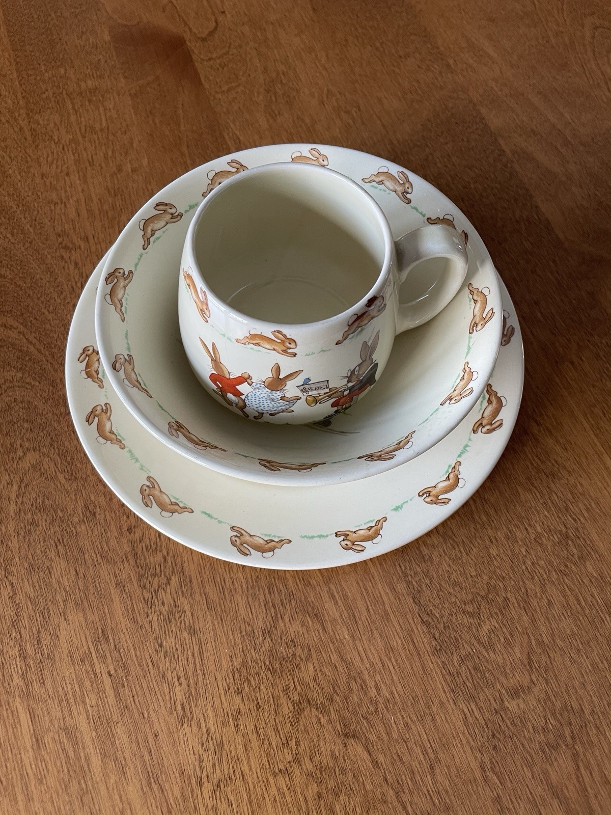 Royal Doulton Bunnykins 3-Piece Set, Vintage 1930-1950’s - “A” Back stamp -Rare Royal Doulton Bunnykins 3-Piece Set, Vintage 1930-1950’s - “A” Back stamp -Rare