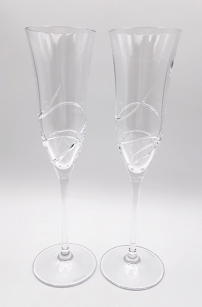 Waterford Ballet Ribbon Essence Champagne Flutes 10 3/4\