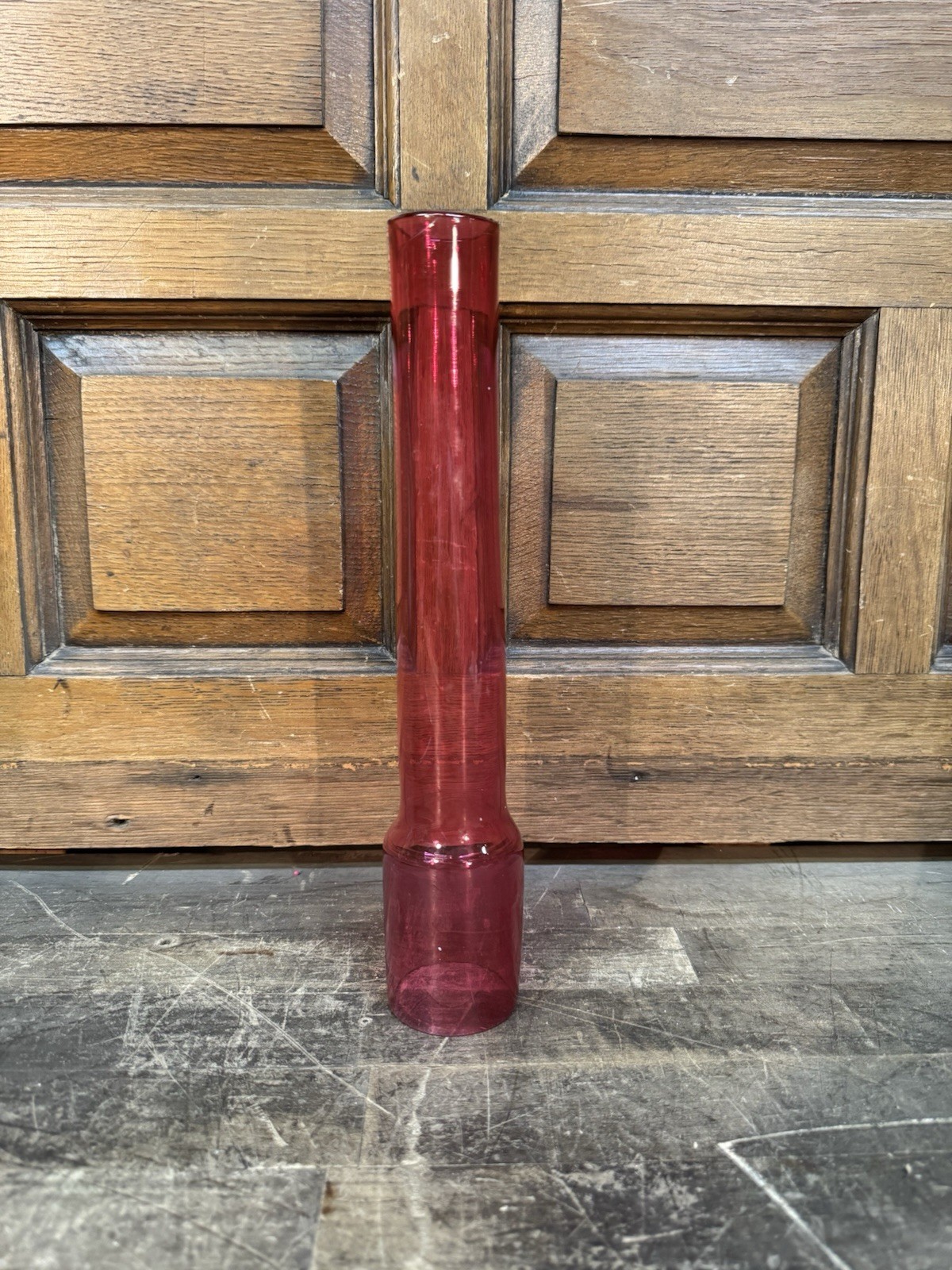 Antique Ruby Red Glass Hurricane Lamp Shade - Vintage Cranberry Oil Lamp Chimney Antique Ruby Red Glass Hurricane Lamp Shade - Vintage Cranberry Oil Lamp Chimney