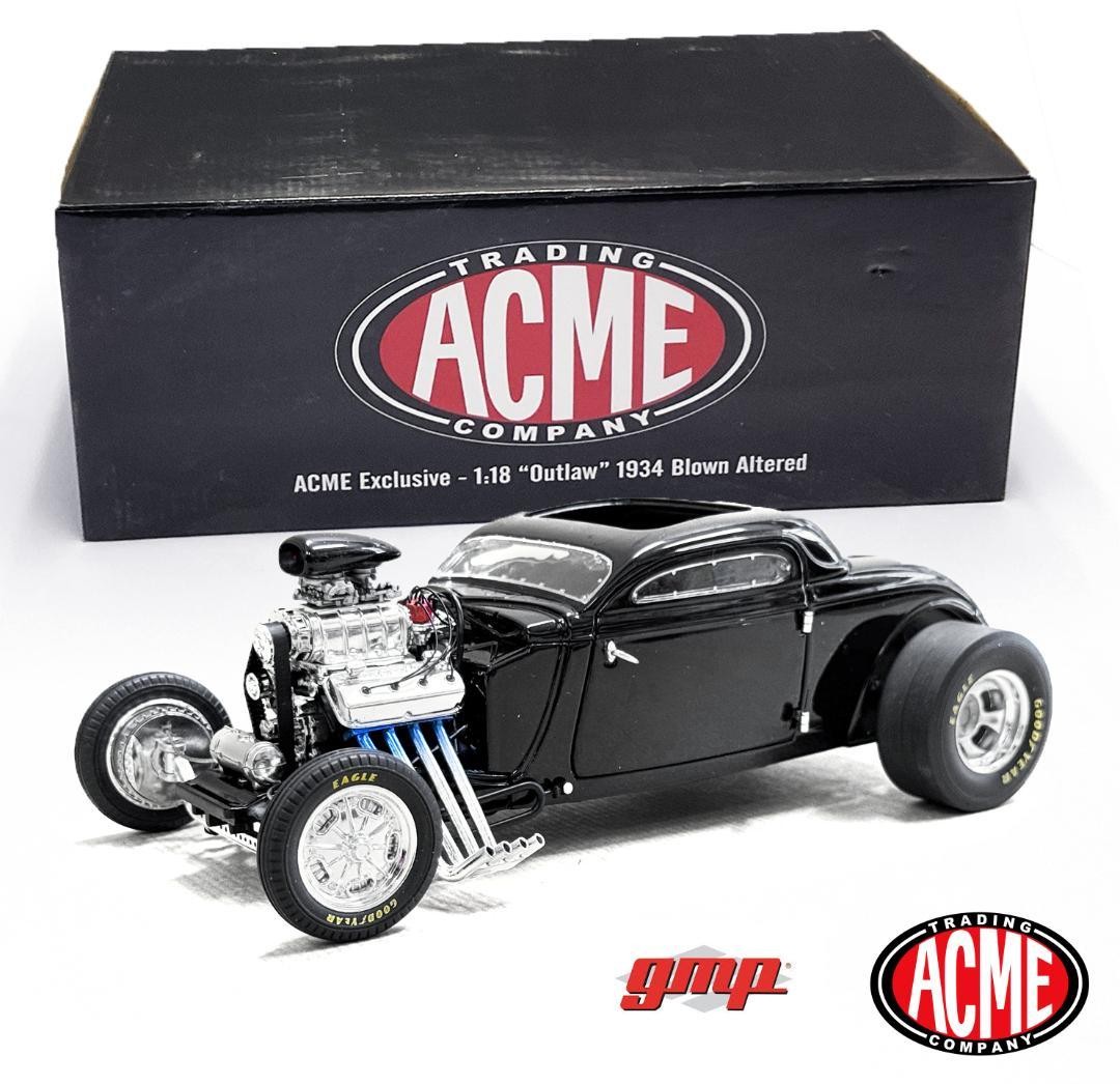 ACME 1/18 1934 Blown Altered Outlaw Hot Rod Rat Rod Model Car