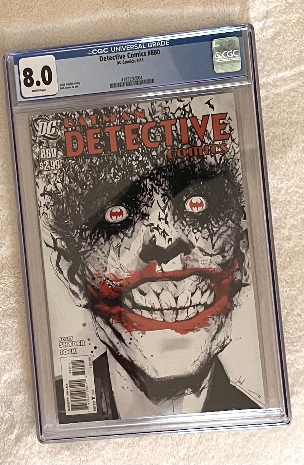 Detective Comics #880 CGC 8.0 WP Jock Joker Cover Batman 2011 FIRST PRINT Snyder Detective Comics #880 CGC 8.0 WP Jock Joker Cover Batman 2011 FIRST PRINT Snyder