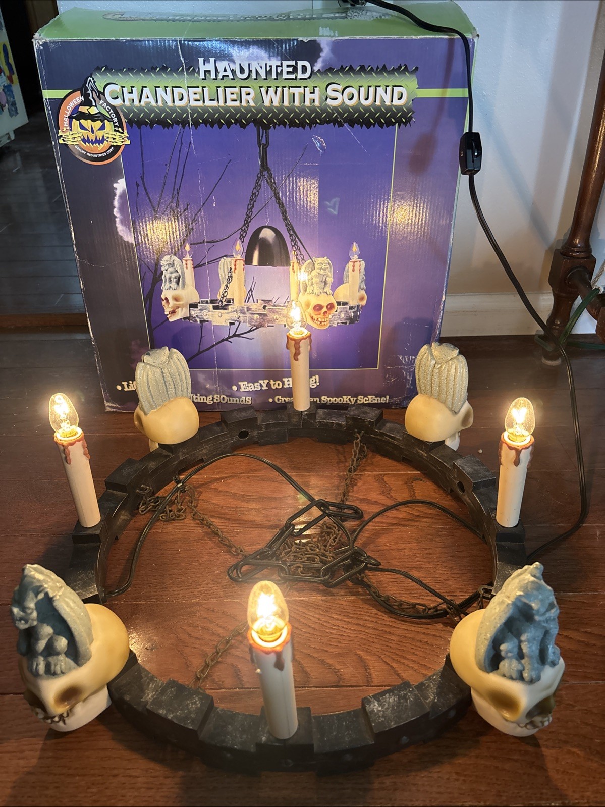 Vintage 1997 GEMMY Haunted Chandelier Light Halloween Prop NO SOUND Vintage 1997 GEMMY Haunted Chandelier Light Halloween Prop NO SOUND