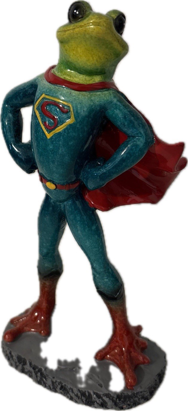 Ebros Superhero Frog Superman Statue 8\