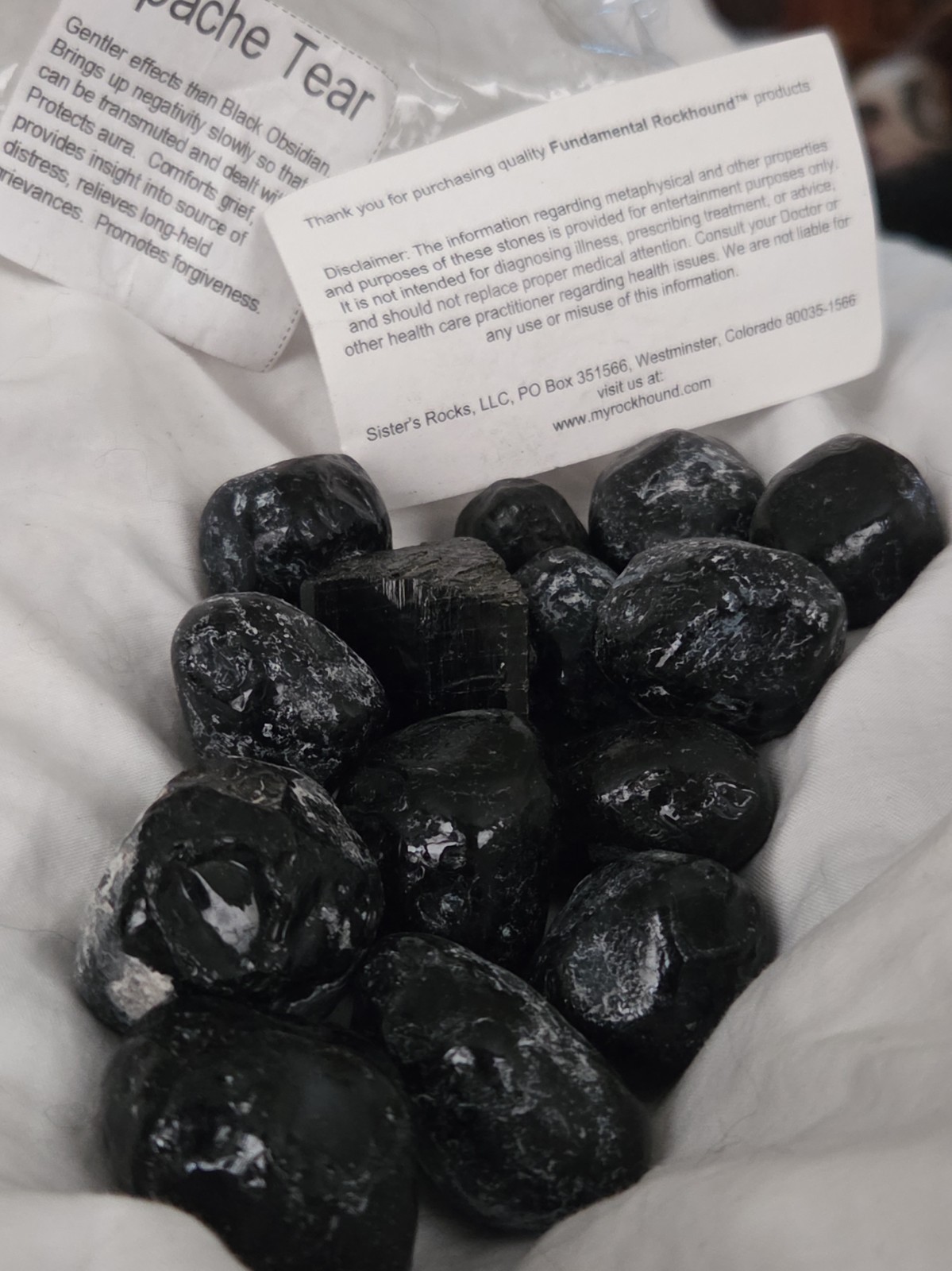 14 Large Apache Tear Obsidian Tumbled Stones Lot 1.5\ 14 Large Apache Tear Obsidian Tumbled Stones Lot 1.5\