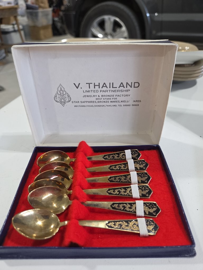 Vintage Thai Bronze Spoon Set by V. Thailand Limited Partnership NEW