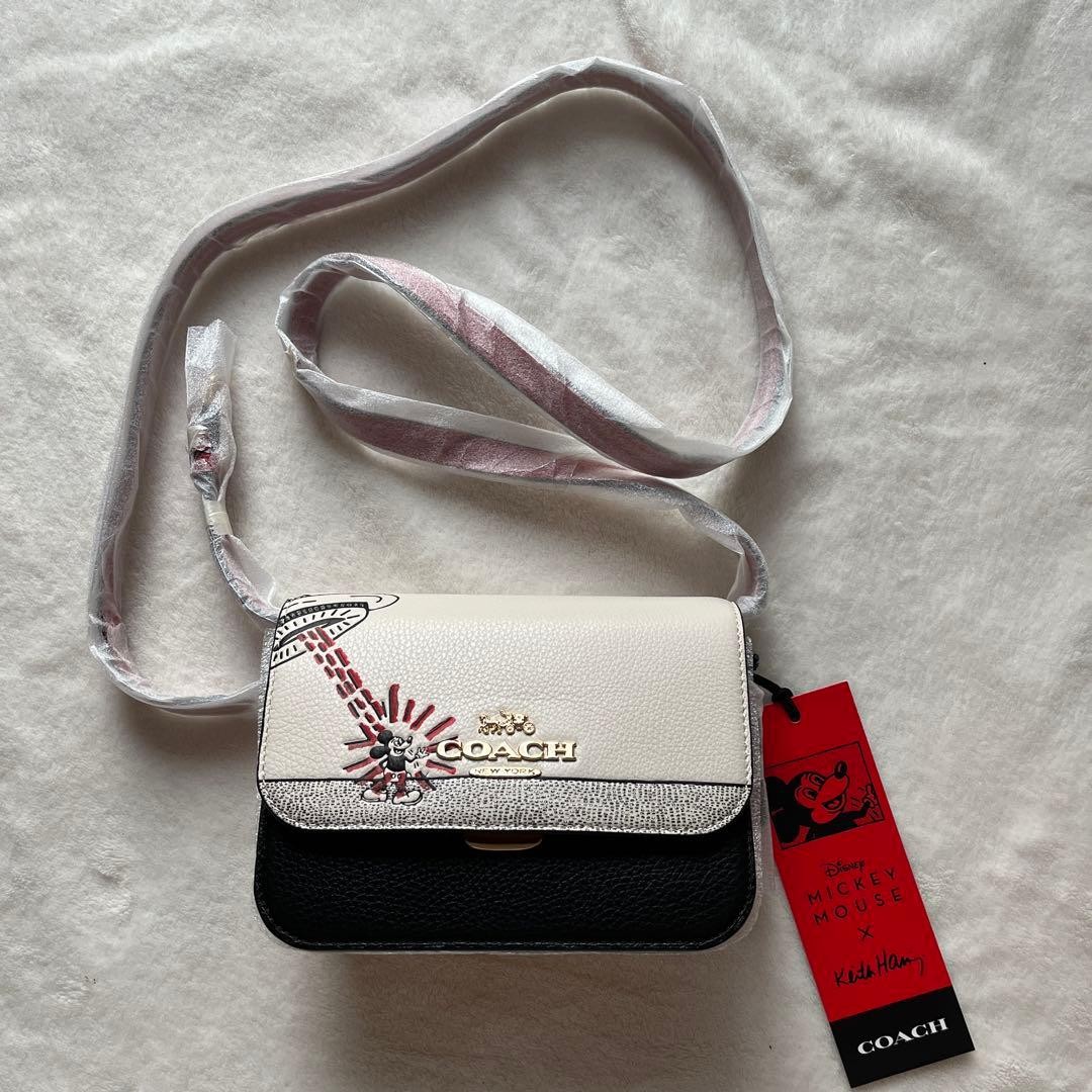 Coach x Keith Haring Shoulder Bag Red Strap Small Crossbody Purse Coach x Keith Haring Shoulder Bag Red Strap Small Crossbody Purse