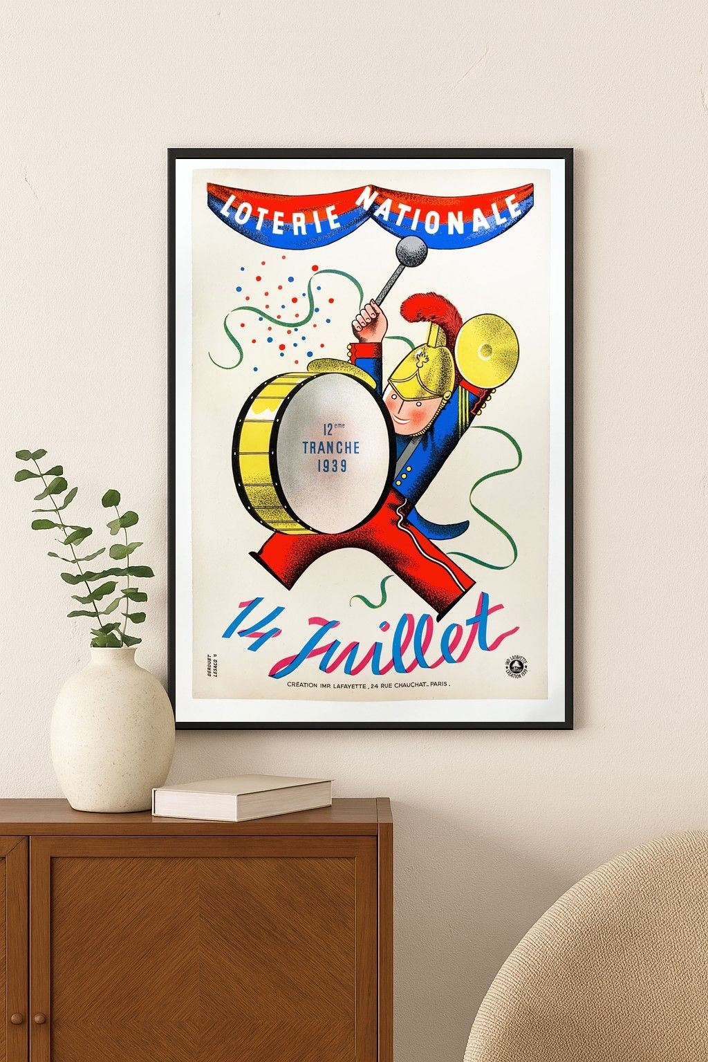 Loterie Nationale 14 Juillet 1939 Vintage Art Poster 2x3 Print