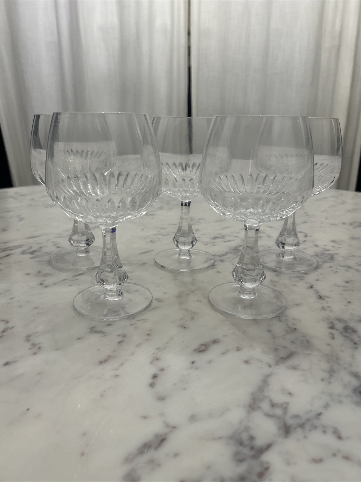 VINTAGE RARE SPODE CHRISTINE CLEAR CRYSTAL COUP 6.5” WINE GLASSES SET OF (5) VINTAGE RARE SPODE CHRISTINE CLEAR CRYSTAL COUP 6.5” WINE GLASSES SET OF (5)