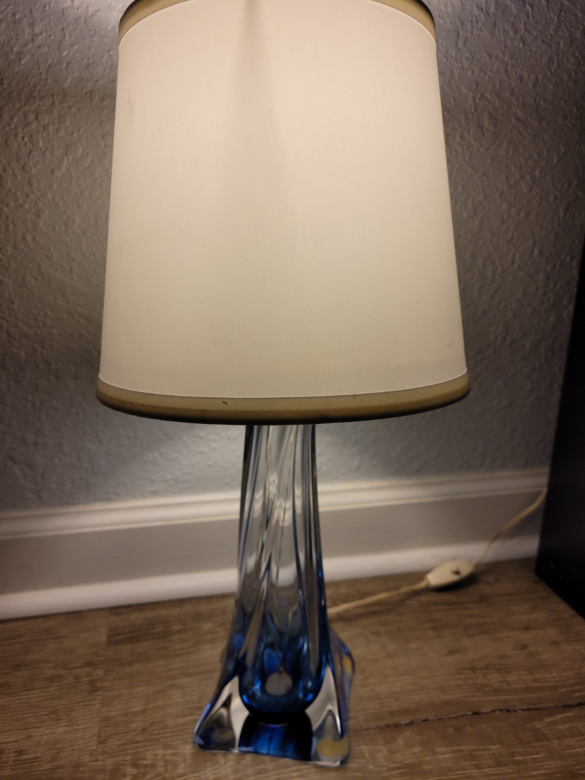 1950s Antique VAL.ST. LAMBERT Blue & Clear Table Lamp, Shade not included 1950s Antique VAL.ST. LAMBERT Blue & Clear Table Lamp, Shade not included