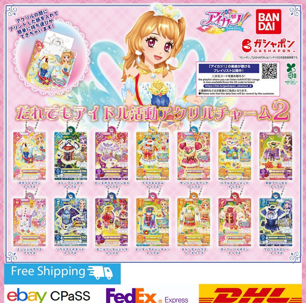 Aikatsu Anyone can become an idol Acrylic charm 2 Set of 14Complete