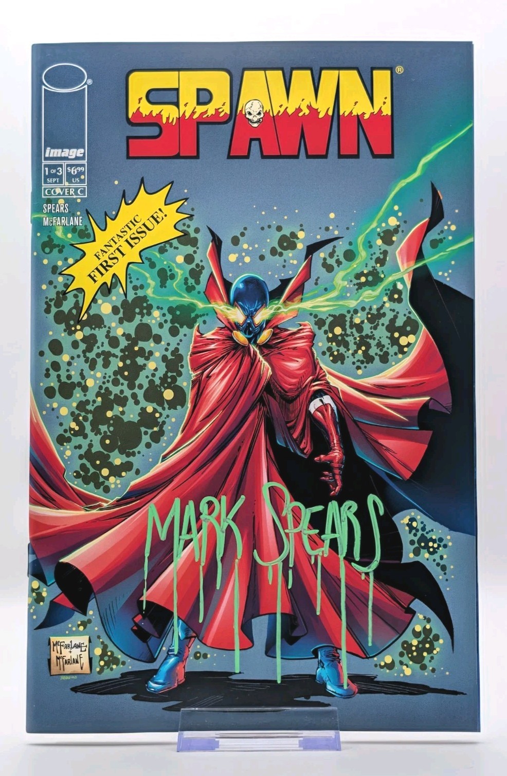 SPAWN 77 #1 TODD McFARLANE EXCLUSIVE COVER C - SIGNED BY MARK SPEARS GREEN DRIP SPAWN 77 #1 TODD McFARLANE EXCLUSIVE COVER C - SIGNED BY MARK SPEARS GREEN DRIP