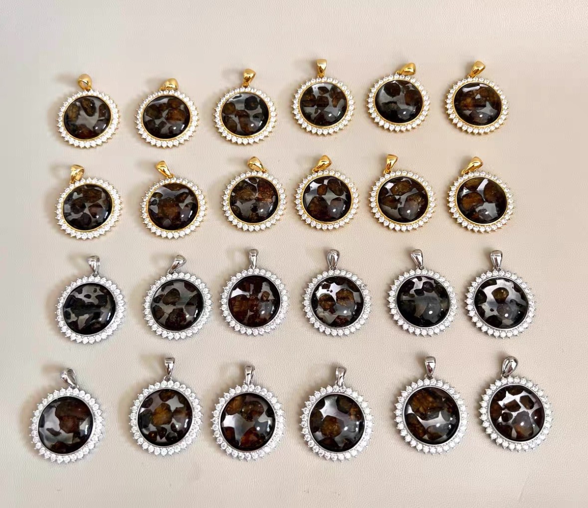 1PC exquisite SERICHO pallasite Olive Kenya meteorite iron slice Pendant