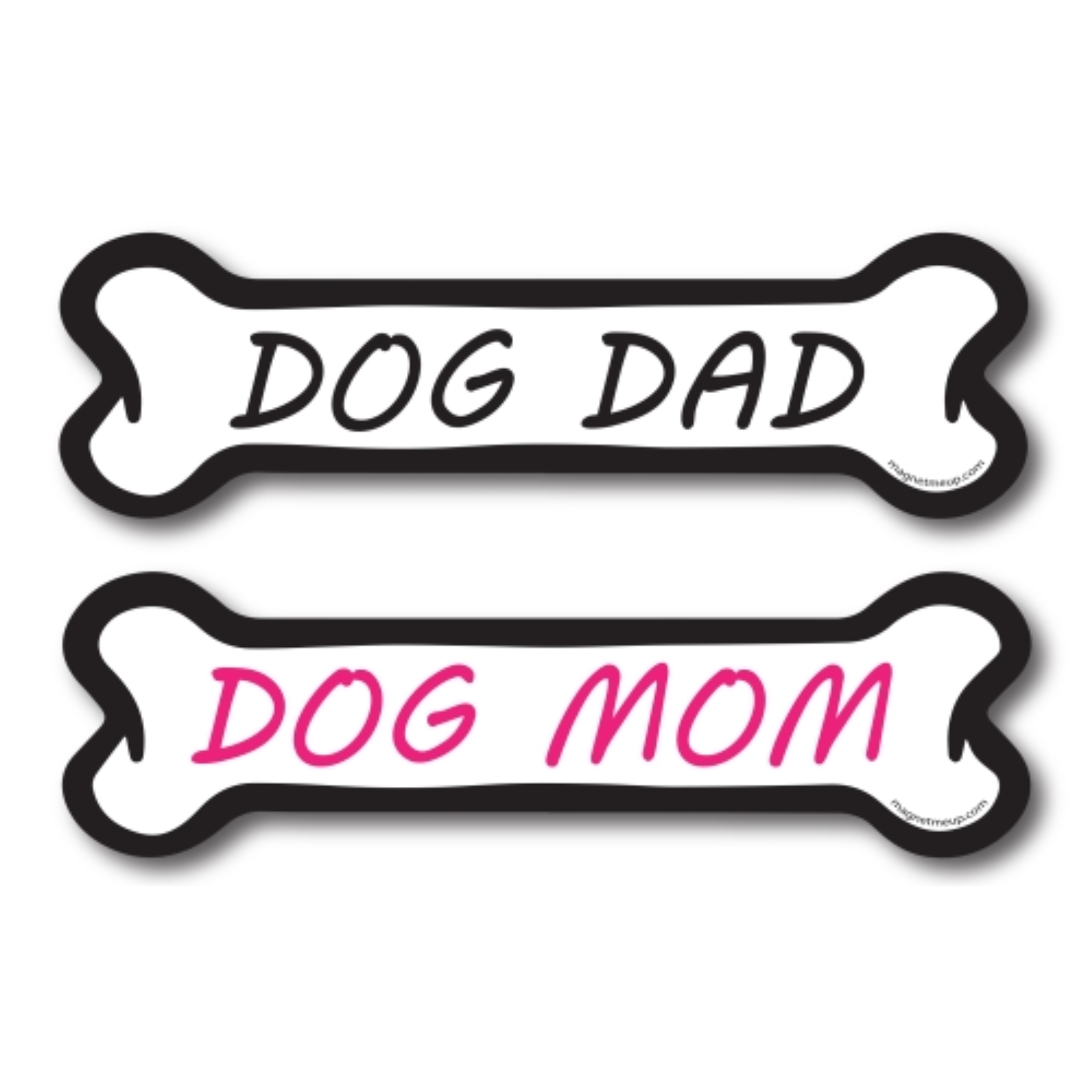 Dog Dad and Dog Mom, 2 Pack Dog Bone Car Magnets- 2 x 7\