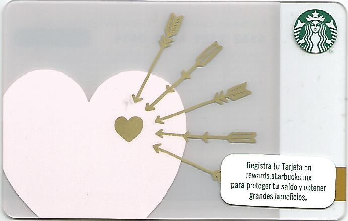 MEXICO Starbucks card * Valentine - Arrows * 2019 MEXICO Starbucks card * Valentine - Arrows * 2019