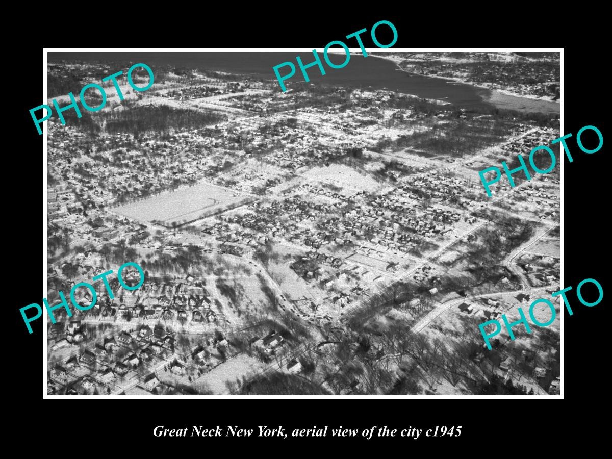 Great Neck New York Aerial View Of The Town c1945 2 Large Historic Old Photo Great Neck New York Aerial View Of The Town c1945 2 Large Historic Old Photo