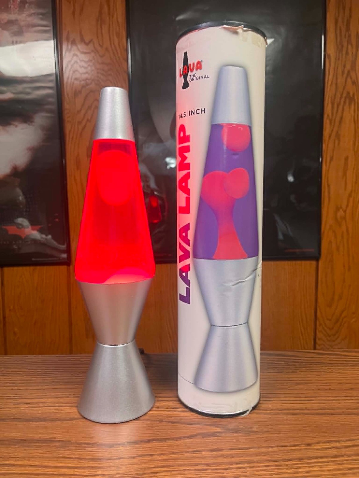 2015 Lava Lite 14.5'' Silver Base Lava Lamp w Pink Wax Purple Liquid -READ 2015 Lava Lite 14.5'' Silver Base Lava Lamp w Pink Wax Purple Liquid -READ