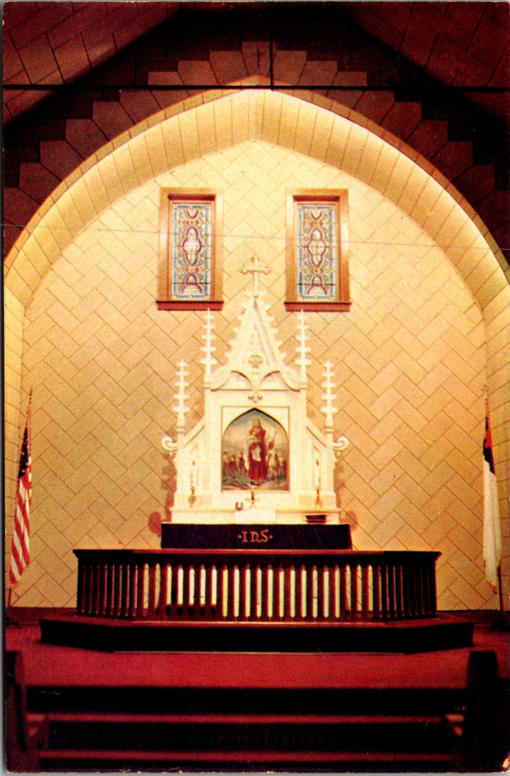 Humboldt Iowa IA First Lutheran Church Interior Alter Postcard Humboldt Iowa IA First Lutheran Church Interior Alter Postcard