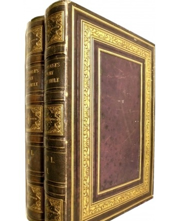 Antique 1846 A History of The Holy Bible Complete Set of 2 Vol. 27.5×20cm F/S