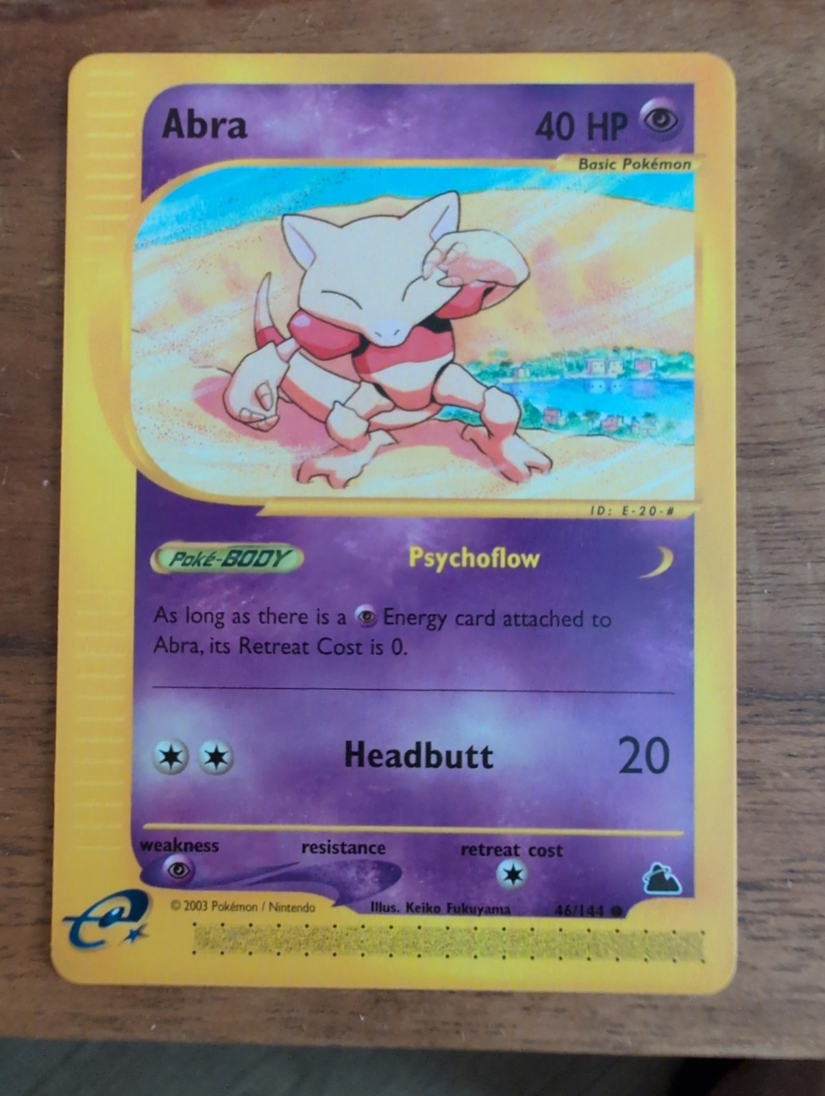 Pokemon Abra 46/144 Skyridge WOTC 2003 E-Reader Vintage Card Rare