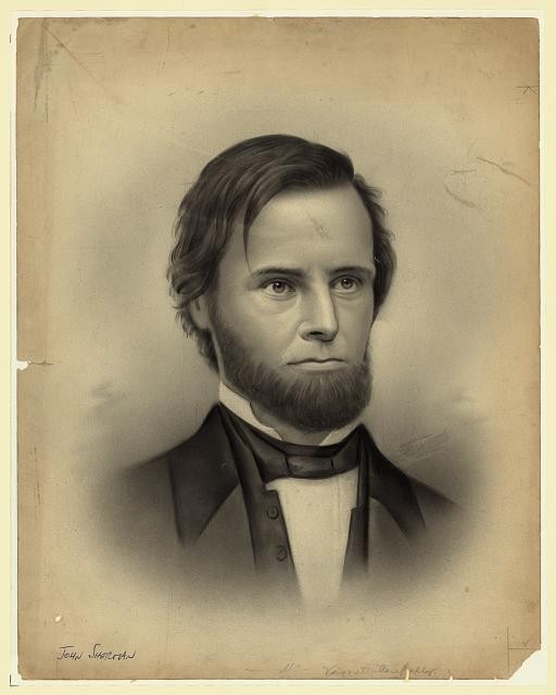Photo:John Sherman Ohio 1840s Portrait Drawing Republican Senator Lawyer