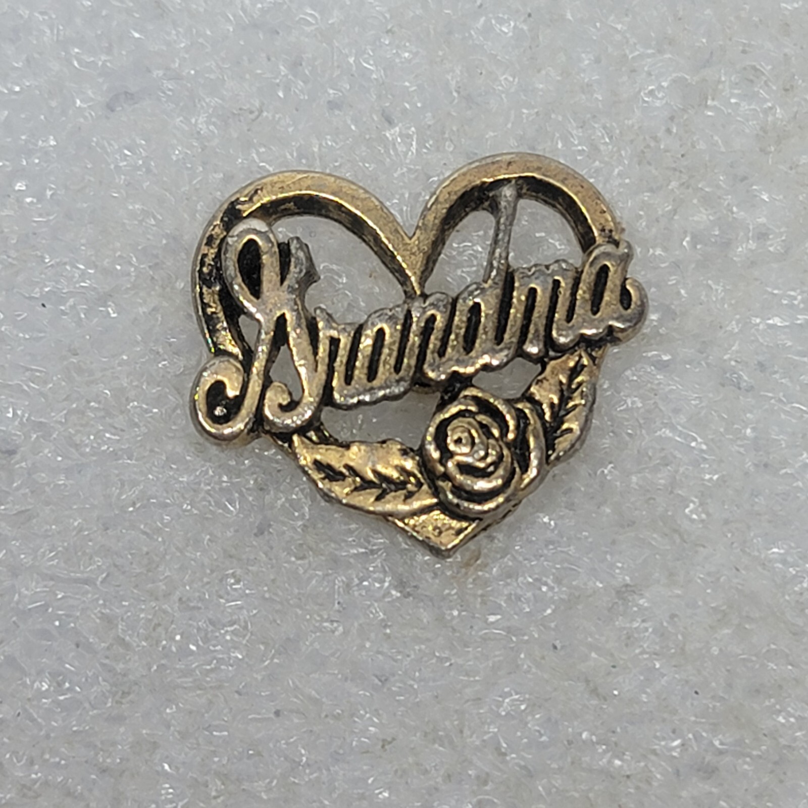 Vintage Heart Grandma Gold Toned Lapel Pin Clutch Back Vintage Heart Grandma Gold Toned Lapel Pin Clutch Back