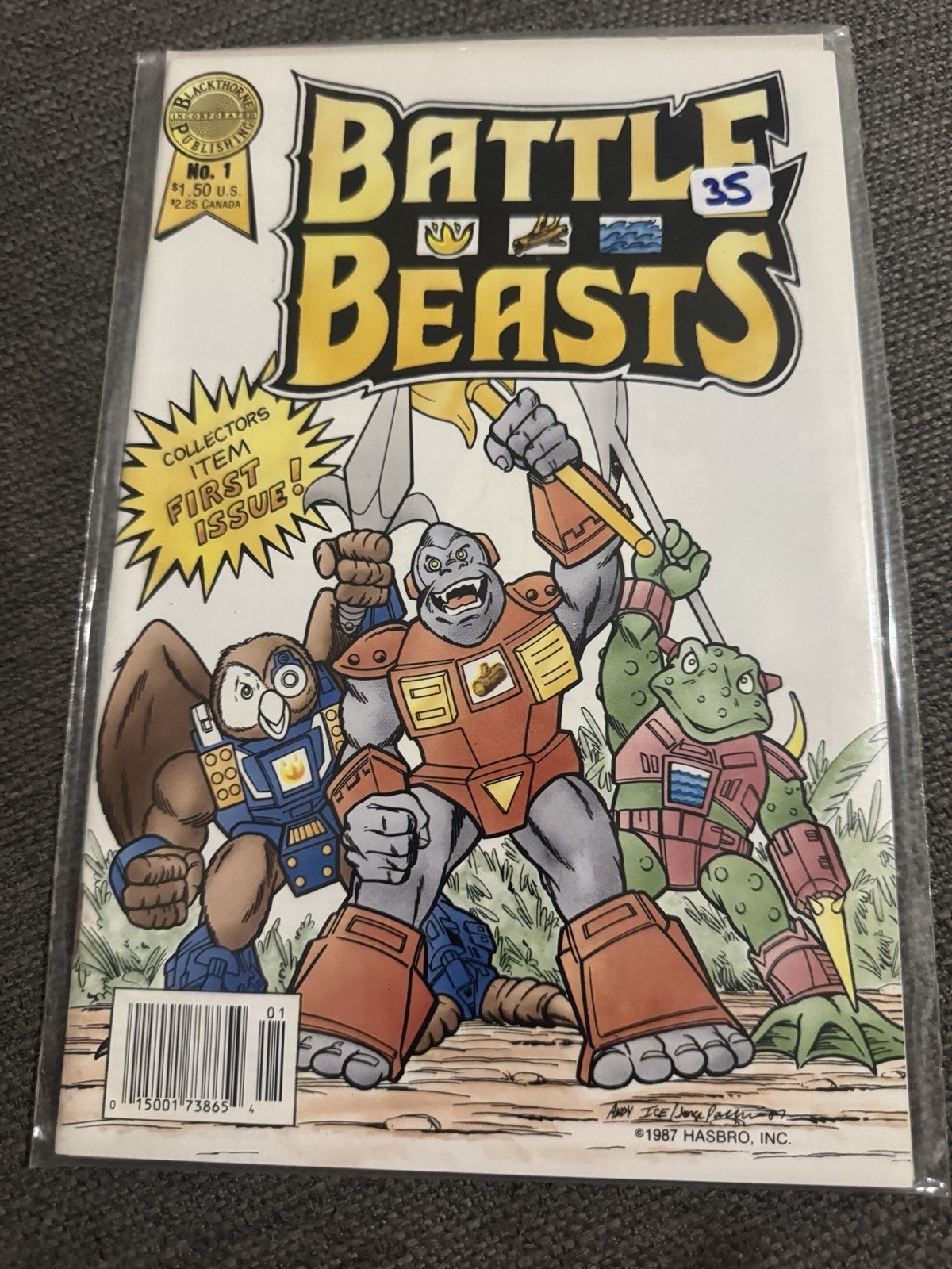 Battle Beasts #1 Blackthorne Publishing Comic 1988 Newsstand Vintage NICE COPY