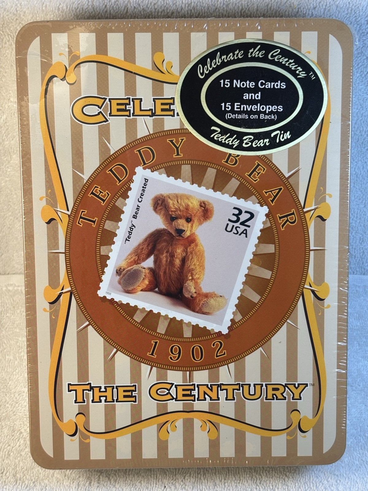 1998 USPS Celebrate the Century Teddy Bear Tin Note Card Set New Factory Sealed 1998 USPS Celebrate the Century Teddy Bear Tin Note Card Set New Factory Sealed